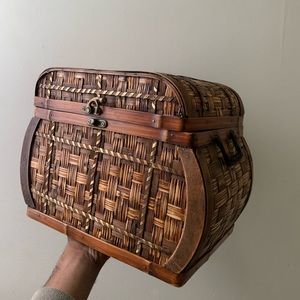 Antique Wick Wood storage box